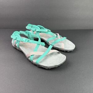 Merrell Women's Terran Lattice II Sandal Atlantis Teal Pink Grey US Size 10